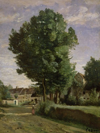 Afueras de un pueblo cerca de Beauvais de Jean Baptiste Camille Corot